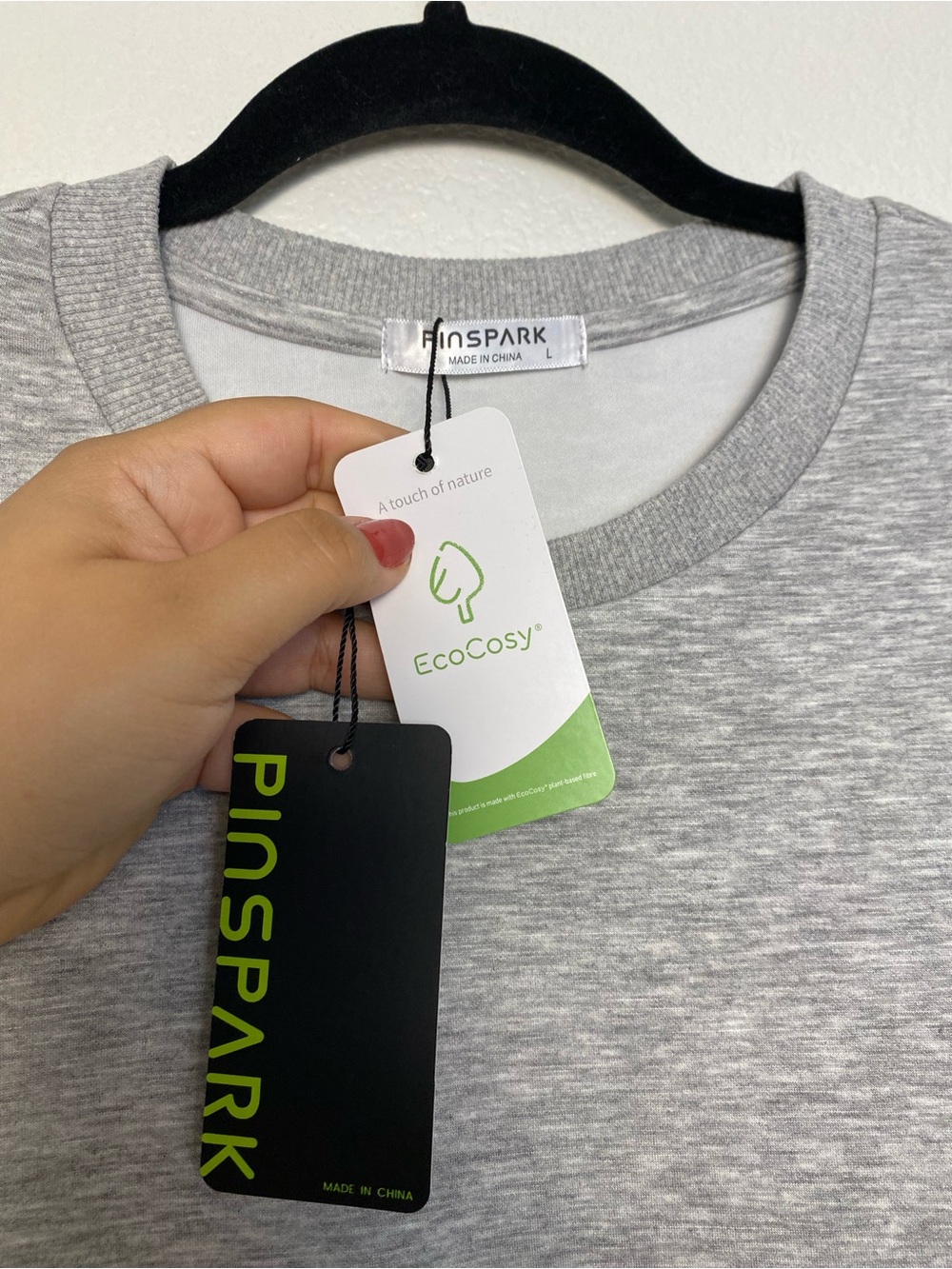 NWT Pinspark Matching Sweatshirt & Shorts Set Heather Gray Lounge Set Size Large - Picture 3 of 12